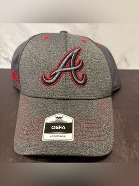 Atlanta Braves Grey/Red Embroidered Baseball Hat